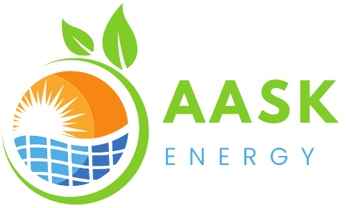 Green Orange Blue Modern Solar Renewable Energy with Leaf Logo Design (1)